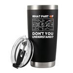 What Part Don’t You Understand Basketball Gifts Vacuum Insulated Tumbler Sports Player Stainless Steel Travel Mug with Lid and Straw 20 oz Black