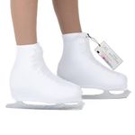 CRS Cross Boot Covers for Skates Lycra Skate Covers. Protect and be Performance Ready for Figure Skating, Ice Skating, Roller Skates. (White, Adult)