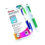 Pentel GlideWrite Retractable Ballpoint Pen, 1.0mm Bold Point, Green Ink, Box of 12