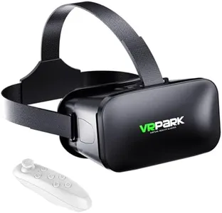 VR Headset, 3D Virtual Reality Goggles for iPhone & Android with Controller, Compatible 4.5-6.7 inch, Anti-Blue 3D Glasses Headset Helmets for Kids & Adults, for Movies,TV & Video Games(Black)