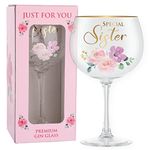 Sister Gin Glass Gifts for Sister Special Sister Luxury Gin Glass Sister Gifts Sister Christmas Gifts for Sister Presents for Sister Birthday Gifts