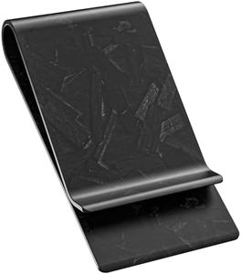 Travelambo Carbon Fiber Money Clip Front Pocket Wallet Minimalist Wallet Slim Wallet Credit Business Card Holder (Matte Forged)