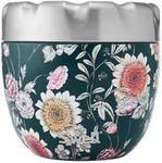 S'well Eats Stainless Steel Food Bowls, 21.5oz, Midnight Botanical, Triple-Layered Vacuum-Insulated Containers Keeps Food Cold for 11 Hours and Hot for 7 hours, Condensation Free, BPA Free, Leakproof