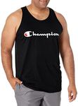 Champion Men's Classic Jersey Tank, Screen Print Script, Black-y07718, Small