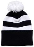 Arena Scarves Derby County Supporters Black and White Retro Style Bobble Hat