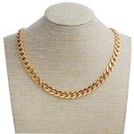 Tool Gadget Fake Gold Chain Necklace, Super Luxury and Looks So Real. Stainless Steel Gold Flat Chain Curb Chains 10mm (24 inches), Fake Gold Coating Never Fade