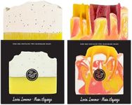 Finchberry Natural Soap 2-Bar Set (Main Squeeze & Lovin Lemons) - Handmade, Vegan, Moisturizing, Cleansing Soap with Shea Butter, Olive & Coconut Oil to Hydrate & Soften Skin, Pack of 2 (4.5 oz each)