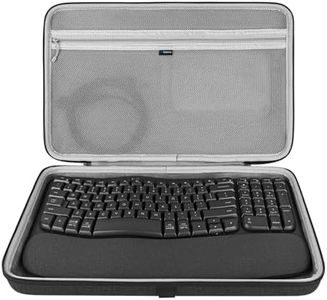 Geekria Keyboard Carrying Case, Hard Shell Travel Carrying Keyboard Case, Compatible with Logitech Wave Keys MK670 Combo/Wave Keys Wireless Ergonomic Keyboard (Dark Grey)