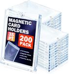 Succwoah 200ct Magnetic Card Holder for Trading Cards, 35 PT One Touch Card Sleeves, Hard Plastic Card Protectors Top Loaders Display Case for Baseball, Football, Sports, Game, TCG, MTG, YUGIOH