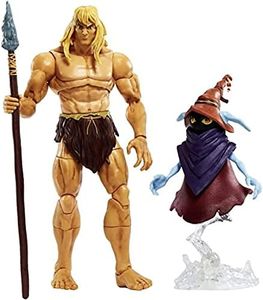 Masters of the Universe Masterverse Figura de Acción Savage He-Man con Orko - 3 Armas Incluidas - 18 cm - Regalo para Coleccionistas de 6+ Años
