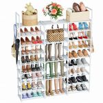 Mavivegue 9 Tiers Shoe Rack Tall Shoe Organizer Shoe Storage 50-55 Pairs Vertical Shoe Shelf Large Shoe Rack Organizer Stackable Shoe Racks for Entryway, Closet, Garage, Bedroom,Cloakroom - White