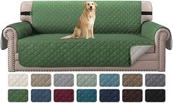 H.VERSAILTEX Reversible Couch Covers for 3 Cushion Couch Water Resistant Sofa Couch Cover Washable Furniture Cover with Non-Slip Elastic Strap for Dogs, Pets, Kids(Sofa, Christmas Green/Beige)