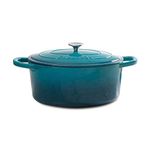 Crock-Pot Artisan Round Enameled Cast Iron Dutch Oven, 5-Quart, Teal Ombre