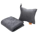 Cabin Max 2 in1 Travel Blanket and Pillow Set - Warm Blanket and Inflatable Pillow in One - Space Saving & Ideal as Airplane and Car Travel Accessory - Travel Must Have…