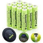 Henreepow AAA Rechargeable Battery, 1.2v AAA 600mAh Pre-Charged Ni-MH Batteries, Triple A Battery for Garden Lights, Solar Landscape lights, Solar String Lights, Pathway Lights,etc (12pack)