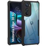 TheGiftKart TPU+PC Shockproof Crystal Clear Back Cover Case for Motorola Moto Edge 30 5G|360 Degree Protection|Protective Design|Transparent Back Cover Case for Motorola Moto Edge 30 5G(Black Bumper)