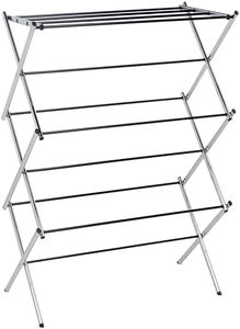 Amazon Basics Foldable Laundry Rack for Air Drying Clothing, 29.4 x 14.8 x 41.9 inches (LxWxH), Chrome Silver