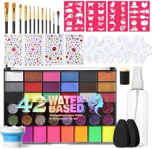 42 Colors Face Painting Kit, Water Activated Face Paint for Halloween