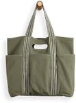 ODODOS 29L Oversized Canvas Tote Bag Large Capacity Open Top Shoulder Bags for Gym Workout Shopping Beach Travel, Olive Green