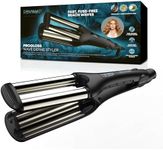 Revamp Progloss Wave Define Styler Professional - 3 Barrel Waver for Defined S-Shaped Waves, Fuss Free Beachwaver with Variable Heat Options & Auto Shut Off