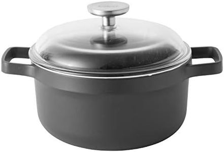 BergHOFF GEM Non-stick 10" Stockpot 5.2qt., Sturdy 2-Handle, Glass Lid, Ferno-Green, Non-Toxic Coating, Induction Cooktop Ready