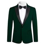 Allthemen Mens Suits Blazer Slim Fit Velvet One Button Suit Tuxedo Jacket, Green, XL