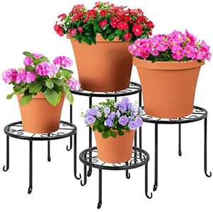 Best Choice Products Set of 4 Indoor Outdoor Metal Nesting Plant Stands, Flowerpot Holder Display Rack for Home & Garden Décor w/ Starburst Design