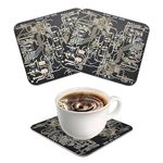 2 Pcs Circuit Board Coasters Coasters for Drinks in PCB-Design Black Immersion Gold Circuit Board Coasters for Men Funny Drink Coasters for Party Bar Office Geek Men Nerd Engineer Gifts (2 x Black)