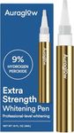 Auraglow Extra Strength Teeth Whitening Pen, 9% Hydrogen Peroxide, 40+ Whitening Treatments, Whitens Teeth Fast, No Sensitivity, 4mL