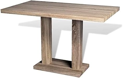 vidaXL Dining Table - MDF with Oak Sticker, Rectangular, for Kitchen or Dining Room, 117cm Length, Modern Farmhouse Style