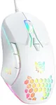Wired PC Gaming Mouse: High Precision Sensor,RGB Backlit, Adjustable DPI, 7 Buttons Programmable,Ergonomic mice for Office & Gaming on Windows/Mac/Linux/Chrome-White