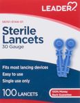 LEADER Sterile Lancets, Super Thin, 30 Gauge, 100 Count - Precision Blood Glucose Testing, Universal Fit, Easy-to-Use, Pain-Free, Comfortable for Diabetics
