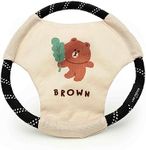 ZippyPaws x LINE Friends, Brown - Rope Gliderz Durable Flying Disc Outdoor Dog Toy for Throwing & Fetch, Puppy & Dog Frisbee