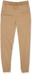 nautica Boys School Uniform Jogger Track Pants, Burnished Khaki/Warp Knit, 10 12 US