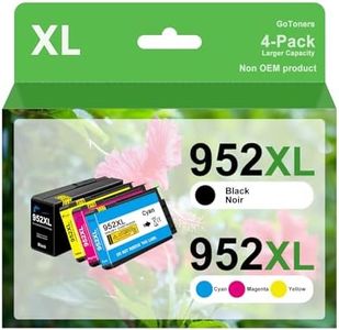 GoToners 952XL Latest Upgrade Compatible Ink Cartridges Combo Pack Replacement for HP 952 XL Works with OfficeJet Pro 8710 8720 7740 8210 7720 8740 8730 Printer (1 Black, 1 Cyan, 1 Magenta, 1 Yellow)