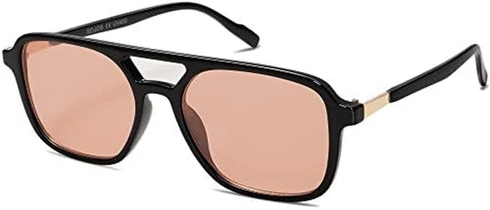 SOJOS Gafas de sol Mujeres Hombres Retro, Vintage Rectangular de moda Mujeres Hombres Gafas de sol SJ2202