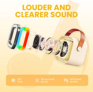 Ankuka Karaoke Machine – Pink Portable Bluetooth Speaker