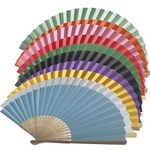 Random Mix Colours Hand Fans, Pack of 10 Wholesale Paper Hand Fan with Bamboo Ribs Wedding Party Favour Church Gifts