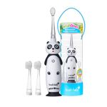 Brush-Baby - Kids Rechargeable Electric Toothbrush, 0-10 Years - WildOnes, Panda Design with Flashing Lights - DeepClean Bristles for Superior Clean - 2X Replacement Heads, 1x USB Cable