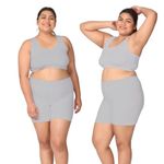 Adira | Plus Size Under Skirt Shorts for Women | Plus Size Women Tights Shorts | Soft & Stretchy Cotton | Shorts for Dress | Women Inner Shorts | Plus Size | Pack of 2 | Grey | 8XL