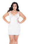 Coquette Women's Plus Size Diva White Chemise, White, 3X-4X