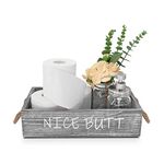 GBtroo Bathroom Decor Box -Toilet Paper Storage - Farmhouse Tissue Box Holder w/16oz Mason Jar Soap Dispenser& Rose Flowers for Home Decor,Vanity Top, Counter,Diaper Organizer,Brown