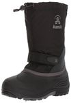 Kamik Boys' Waterbugwide Snow Boot, Black/Charcoal, 11 Wide US Little Kid