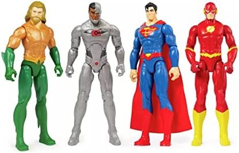dc comics Super Helden Special Box Set of 4 Figures Action Flash Superman Cyborg Aquaman Superheroes - Height 30 cm