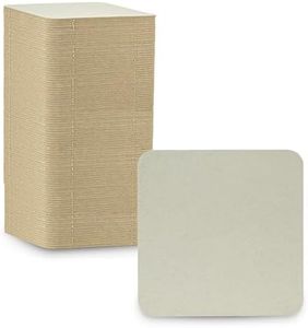 MT Products 4 Inch Heavyweight Blank White Paper Cardboard Beverage Coasters (100 Pieces) 4 in Square White