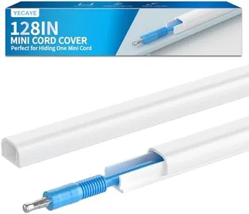 Wall Cord Hider for 1 Mini Cord - Yecaye 125 inch On-Wall Cable Cover Channel - Cable Concealer Cord Wires, Cord Cover Cord Management for Home Office - W0.5in H0.31in, White