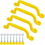 KINSPORY 10.6'' Climbing Handles, 4pc Playground Safety Handles Set, Kids Hand Grips for Outdoor Games, Swing Set, Playset, Climbing Frame, Play House, Climbing Frame - Yellow