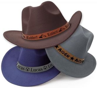 Custom Cowboy Hat Personalized Toddler Cowboy Hat with Leather Hatband for Kids Boys Girls Adults