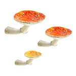 Chris.W Cute Mushroom Shelf Set of 3, Wall Mounted Floating Shelves, Mushroom Shaped Resin Hanging Shelf Ornaments Decorations, Wall Storage Shelves for Bedroom Living Room Bathroom Kitchen