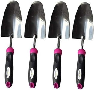 Garden Guru Super Strong Garden Trowel Hand Shovel - Stainless Steel - Rust Resistant - Ergonomic Grip - Perfect Tool for Gardening, Weeding, Transplanting and Digging in Garden Beds (Pink 4 Pack)